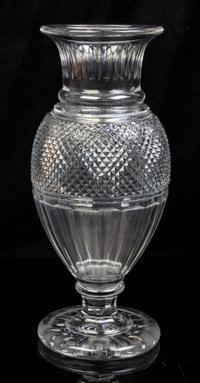 A Baccarat Glass Vase Height 13 1/2 inches.