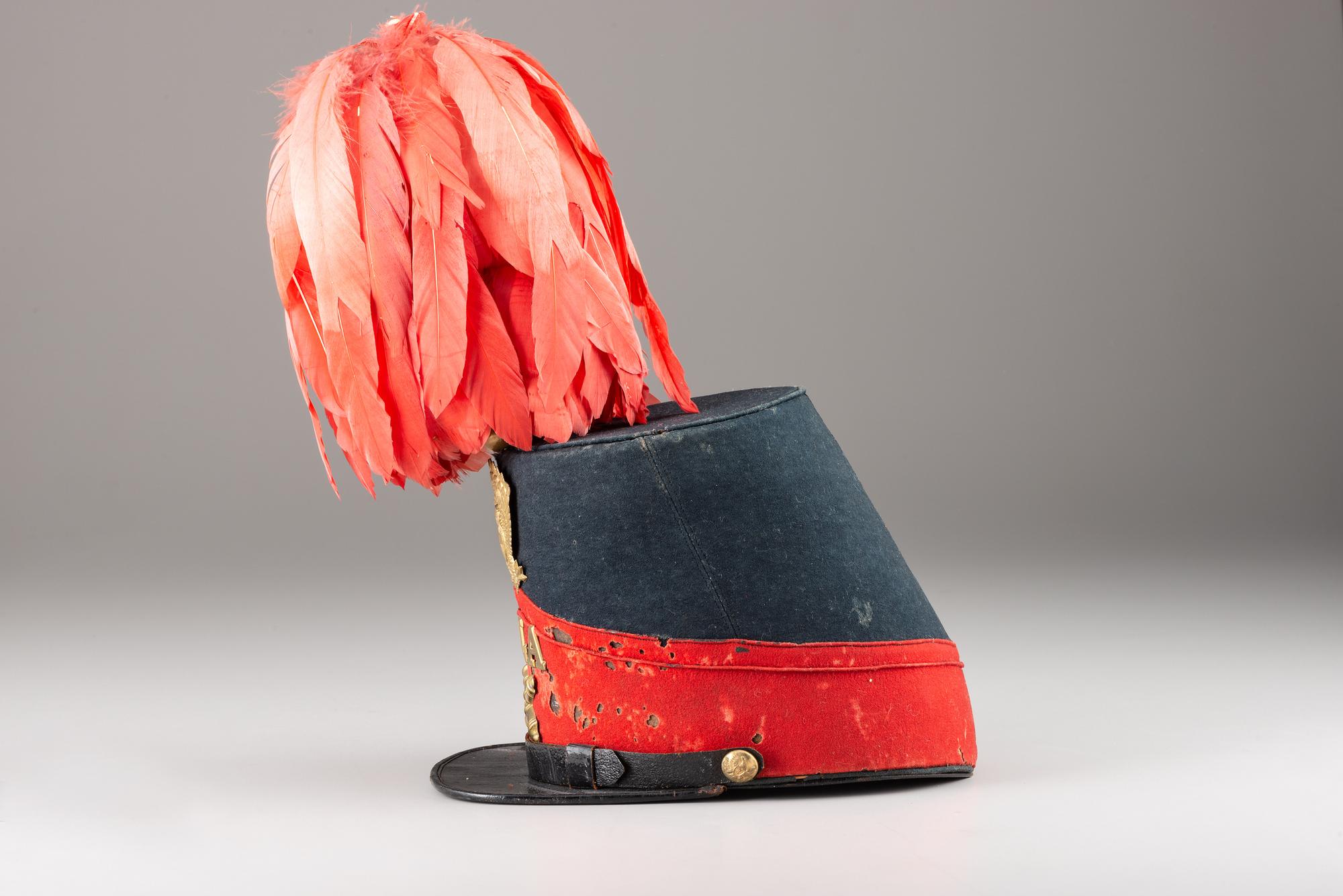 [CIVIL WAR]. Artillery shako, attributed to the Brooklyn Light Artillery. Manufactured by John A. Baker, New York.