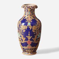 A KPM gilt-silver overlay and enameled porcelain vase Germany, late 19th century