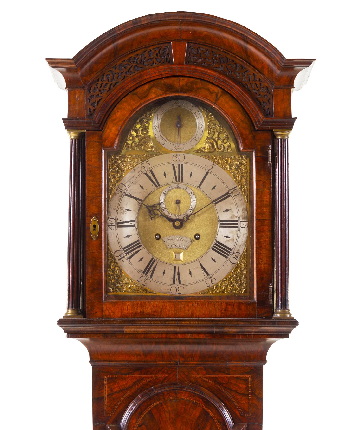 An English Walnut Tall Case Clock