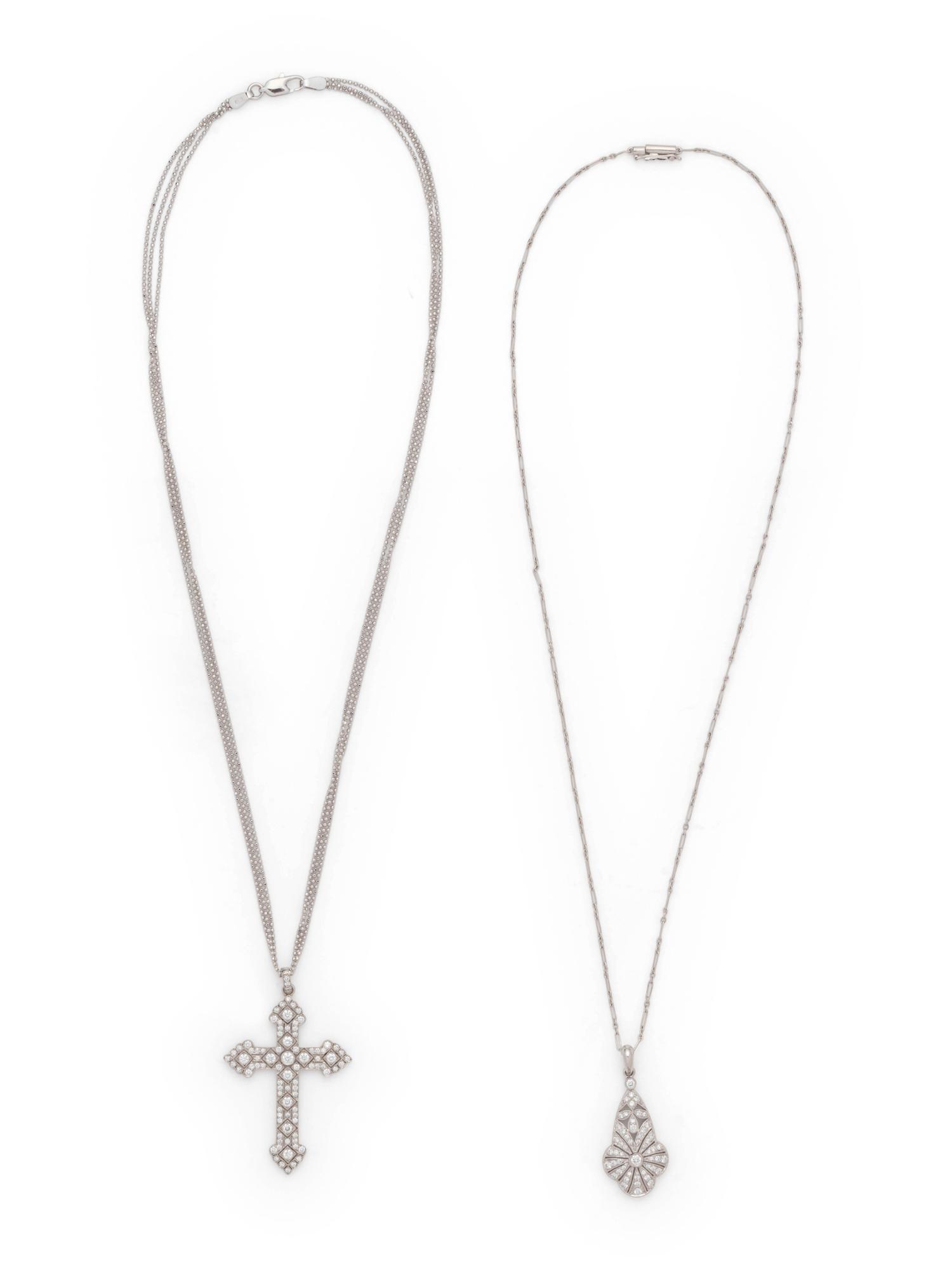 COLLECTION OF DIAMOND PENDANTS/NECKLACES