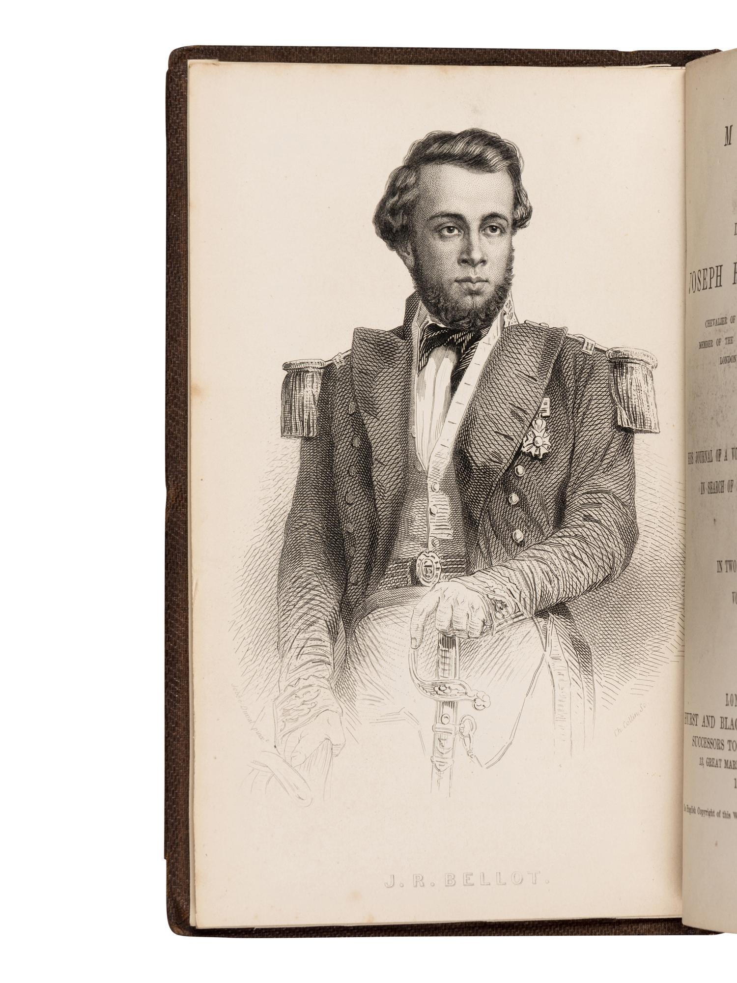 BELLOT, Joseph René (1826-1853). Memoirs. With His Journal of a Voyage in the Polar Seas, in Search of Sir John Franklin . London: Hurst and Blackett, 1855.