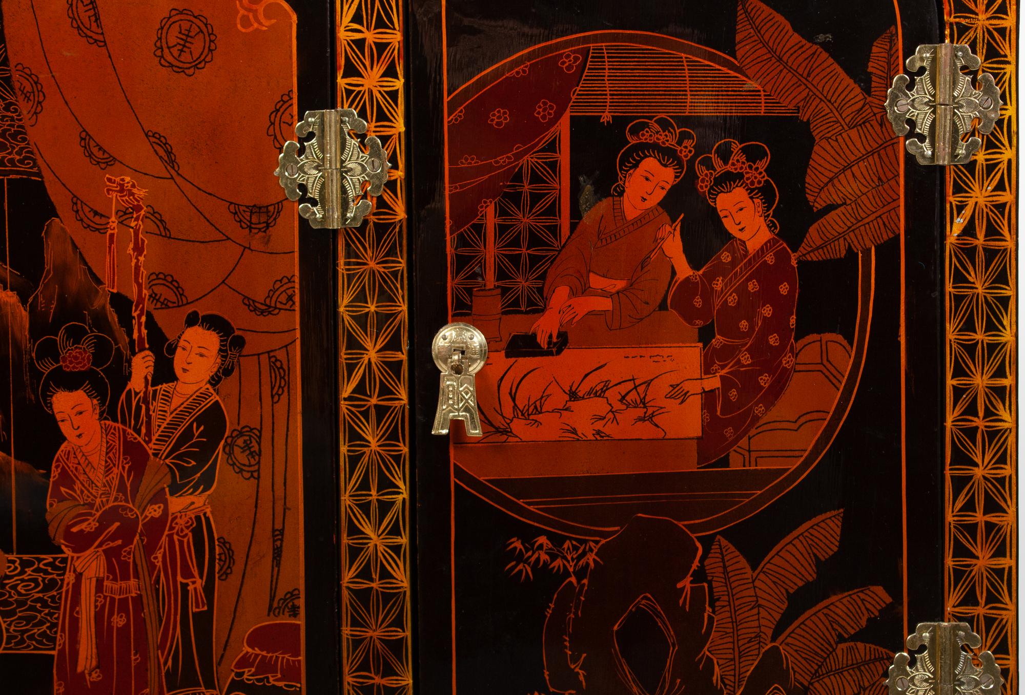 A Chinese Export Style Painted Cabinet