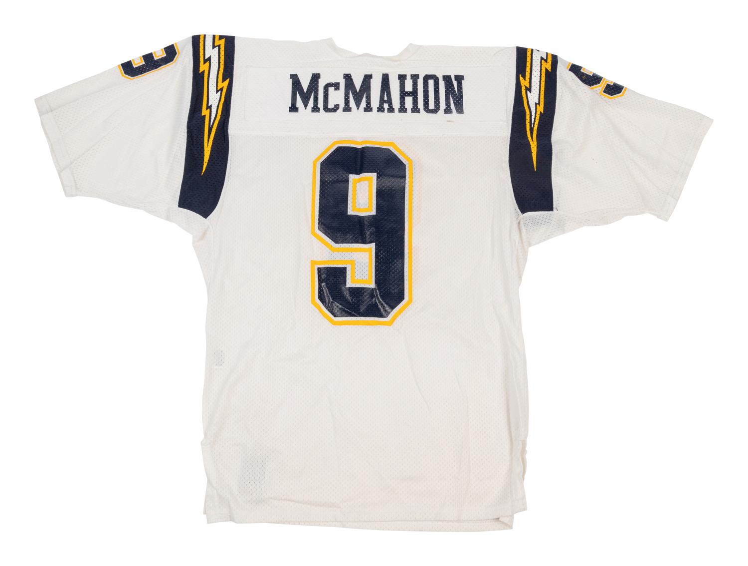 A Group of Three Vintage Jim McMahon San Diego Chargers Football Jerseys from The Collection of Sports Super Agent Steve Zucker,