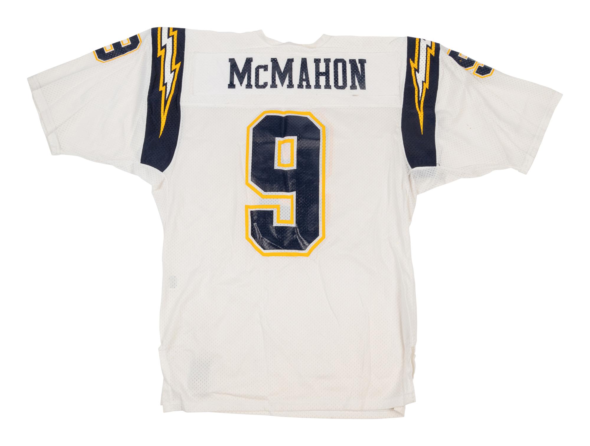A Group of Three Vintage Jim McMahon San Diego Chargers Football Jerseys from The Collection of Sports Super Agent Steve Zucker,