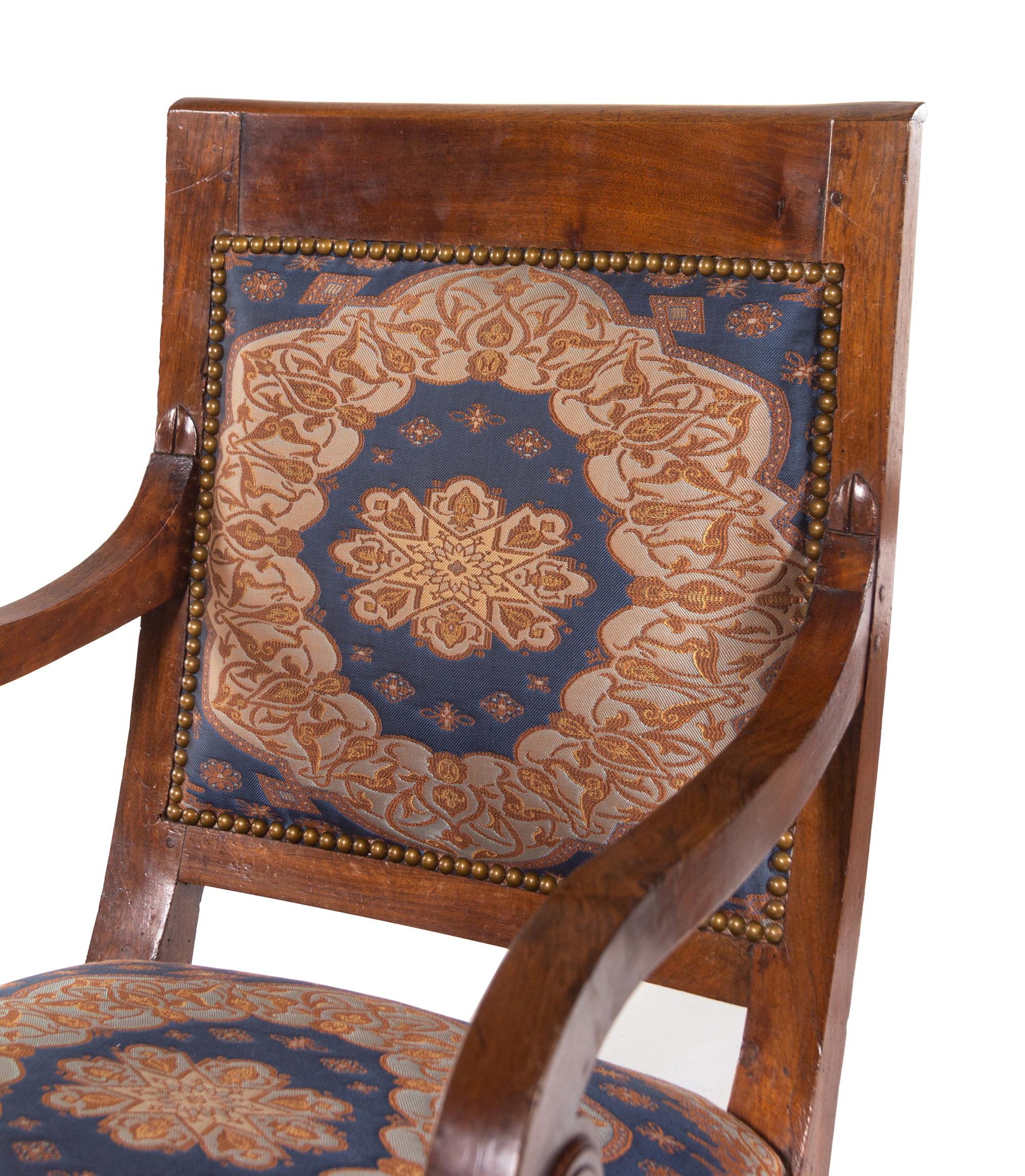 A Pair of Louis Philippe Style Mahogany Fauteuils