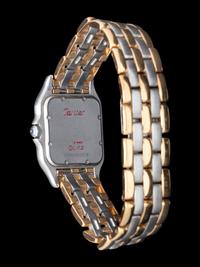 CARTIER, STAINLESS STEEL AND YELLOW GOLD 'PANTHÈRE' WATCH