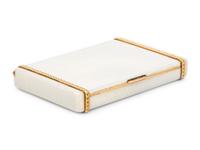A Large Russian Gold and Diamond Mounted Guilloché Enamel Silver Cigarette Case