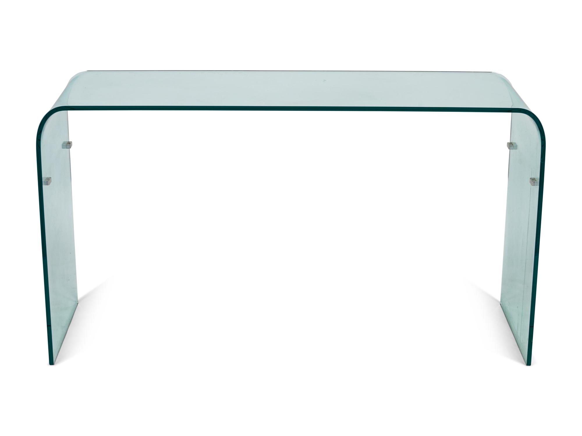 A Modern Italian Curved Glass Sofa Table — 20TH CENTURY