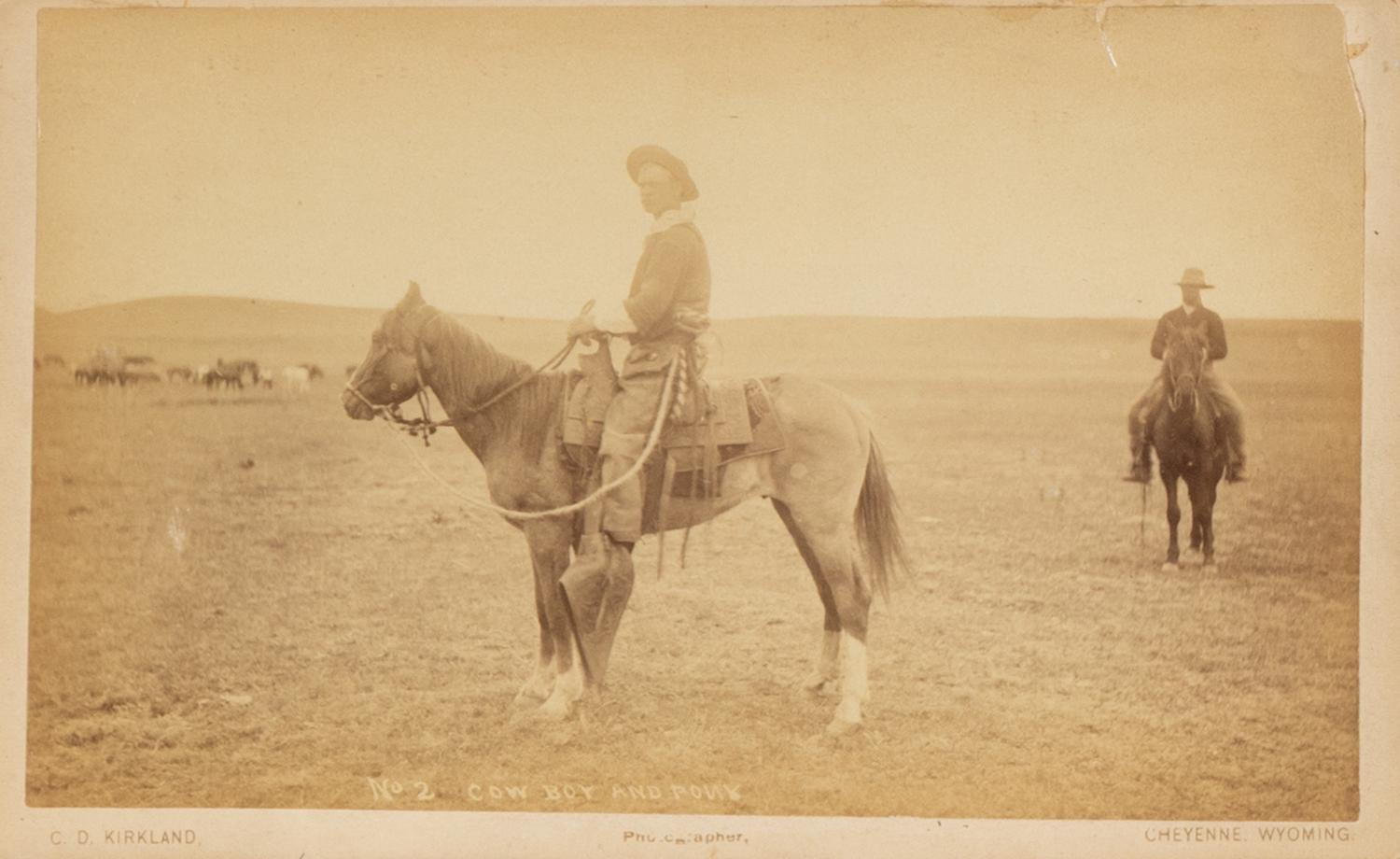 [Western Americana]. A group of 6 photographs of ranch scenes, cowboys and Native Americans, incl. images by Kirkland.