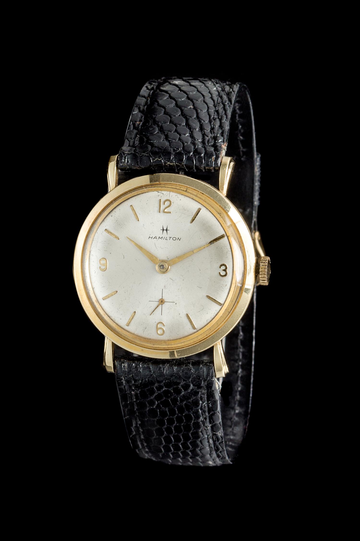 A 14 Karat Yellow Gold Wristwatch, Hamilton, Circa 1949,