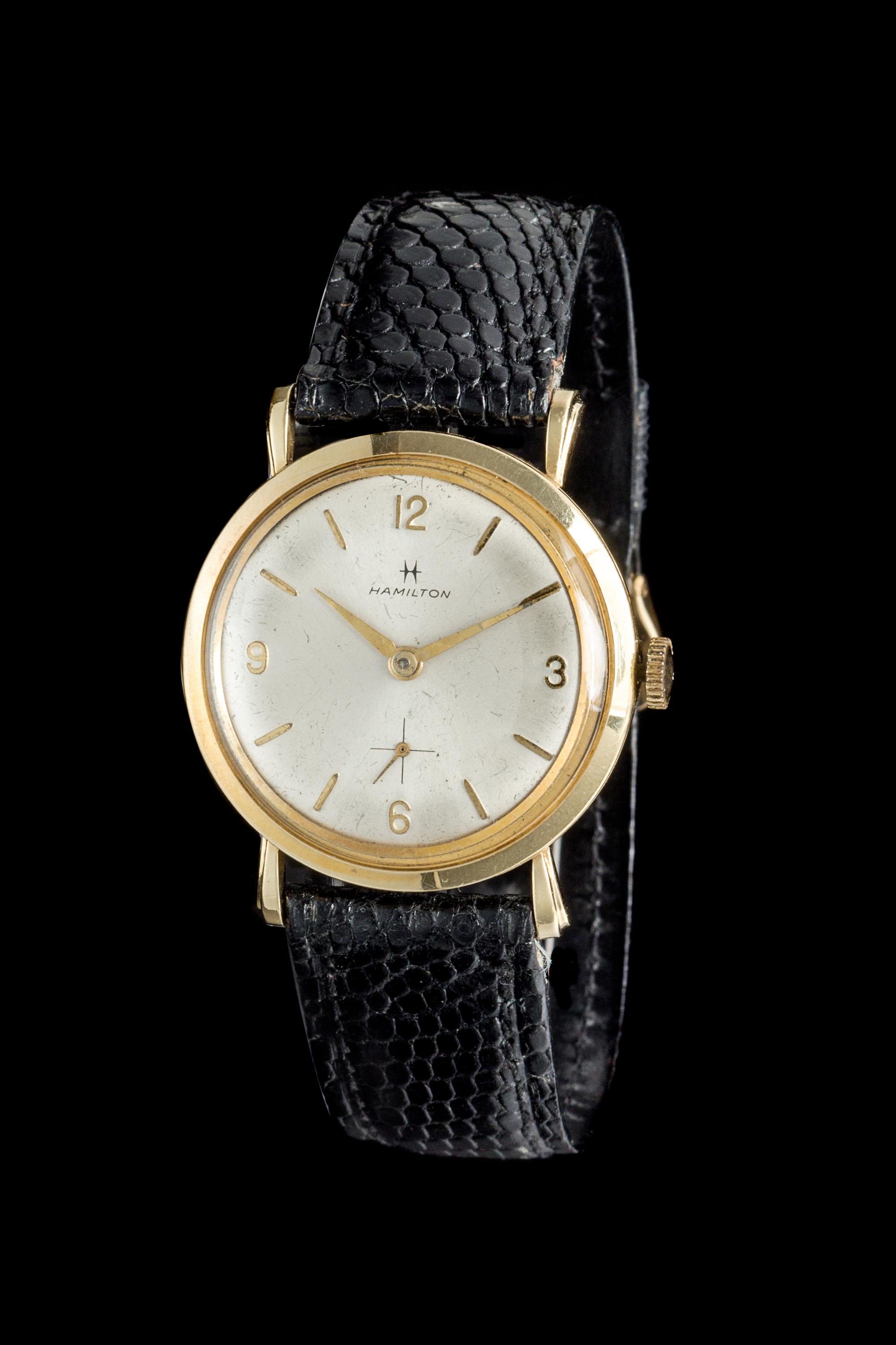 A 14 Karat Yellow Gold Wristwatch, Hamilton, Circa 1949,