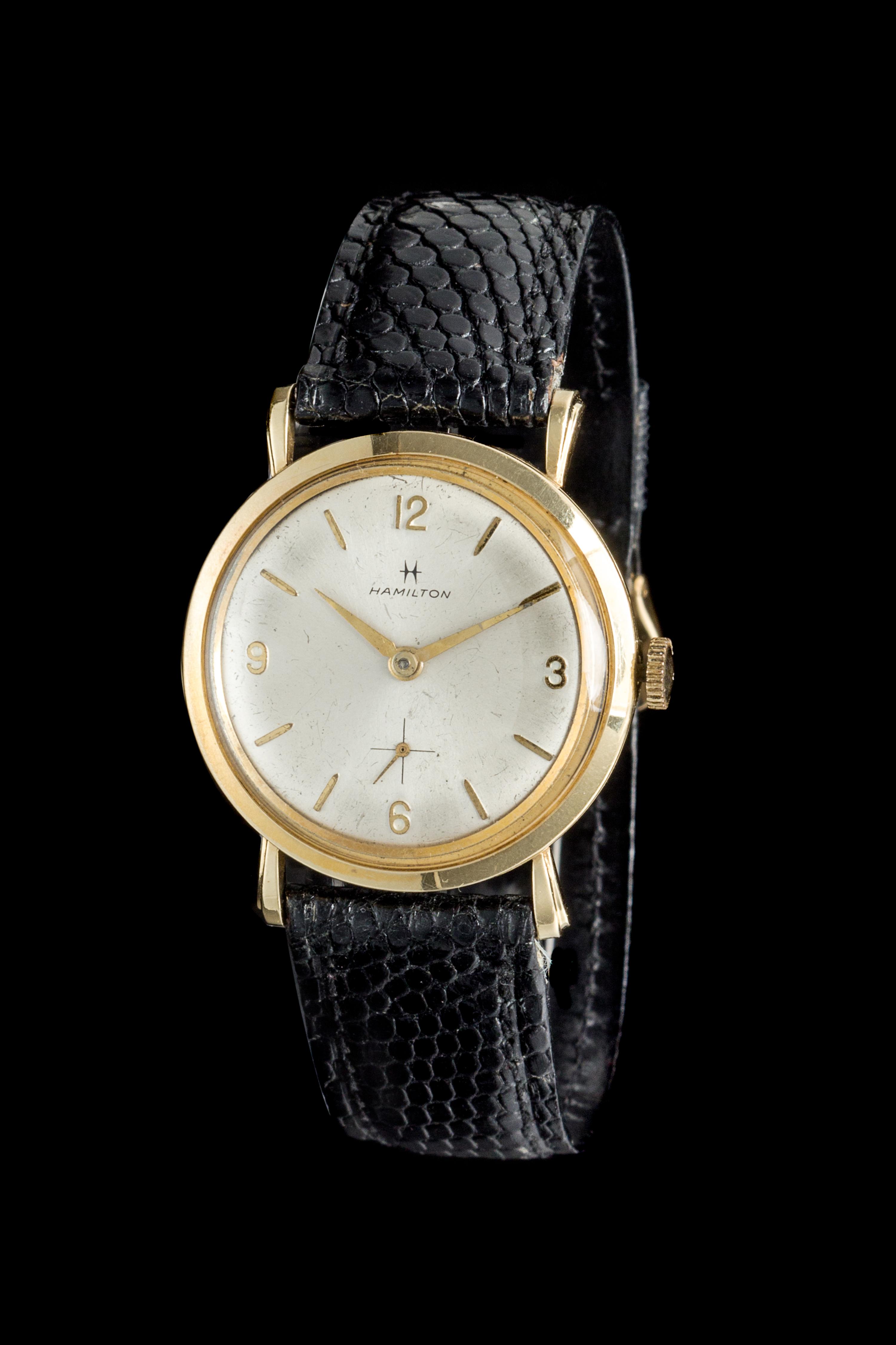 A 14 Karat Yellow Gold Wristwatch, Hamilton, Circa 1949,