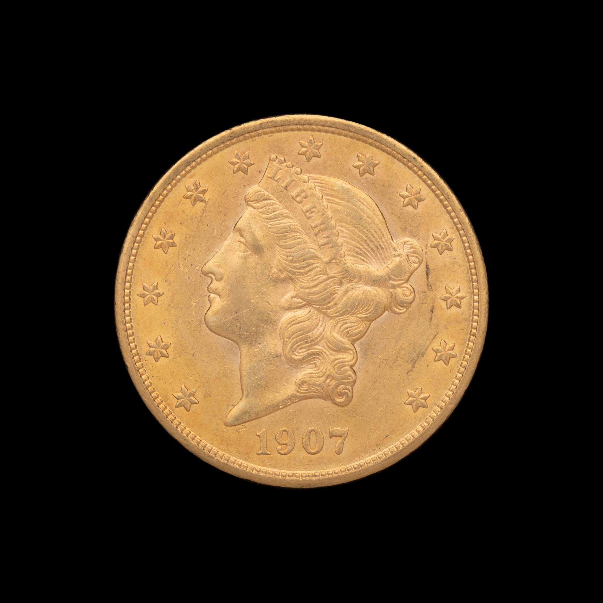 A 1907 Liberty Head $20 Gold Coin