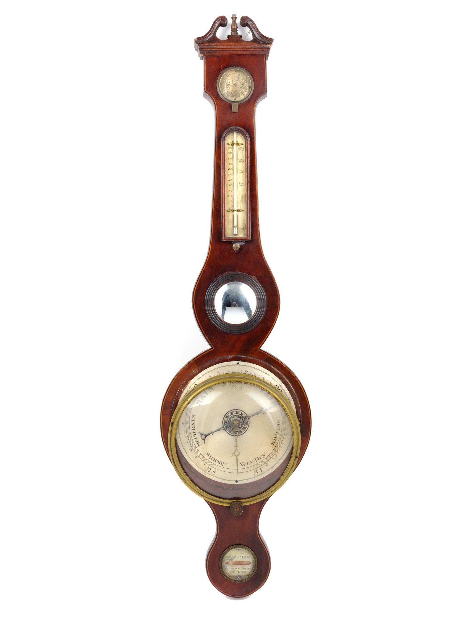 An English Mahogany Wheel Barometer