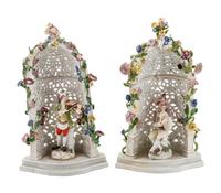 A Pair of Meissen Porcelain Figural Groups