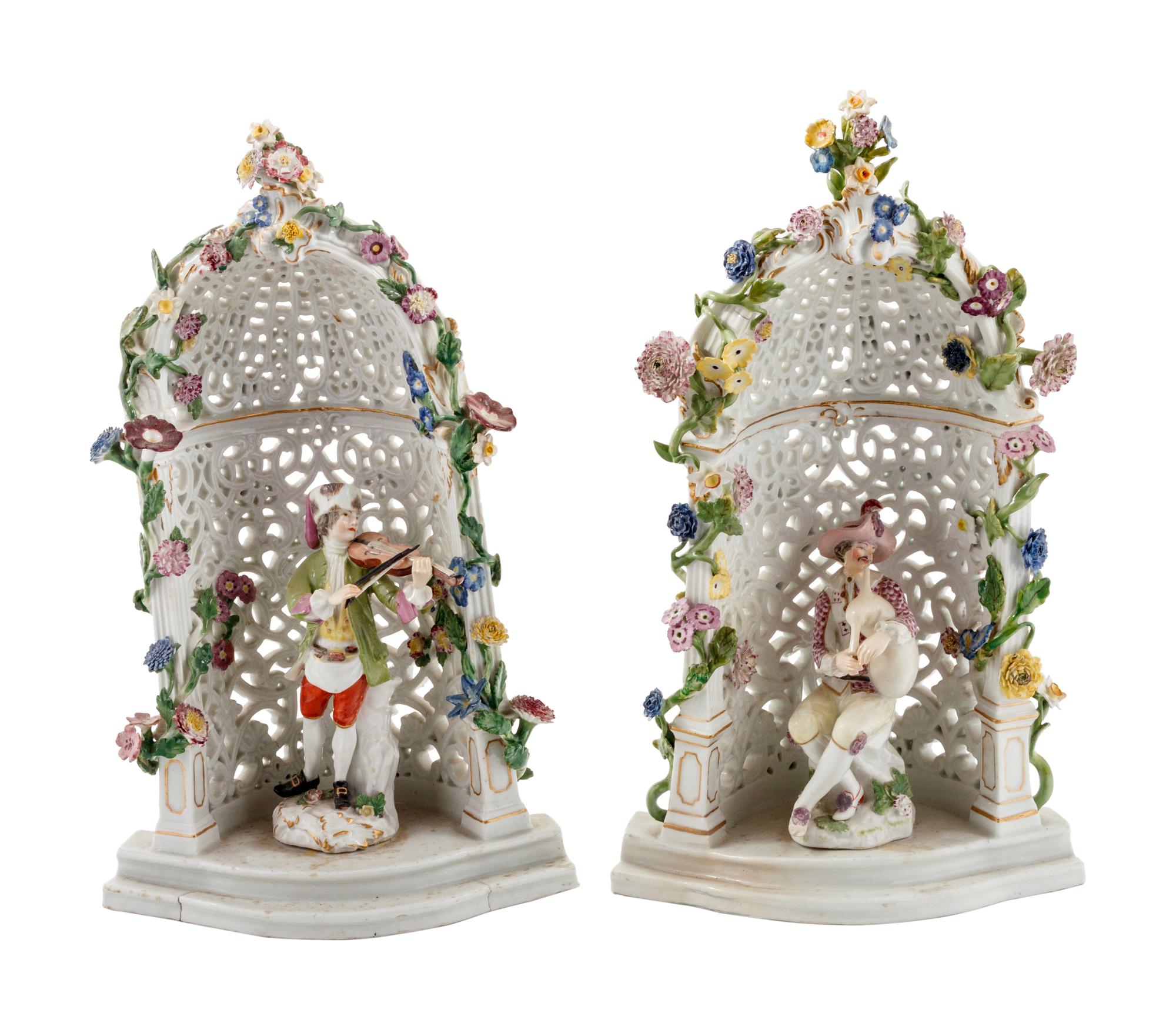 A Pair of Meissen Porcelain Figural Groups