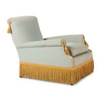 A Pair of Silk-Upholstered Easy Chairs with Buillon Fringe