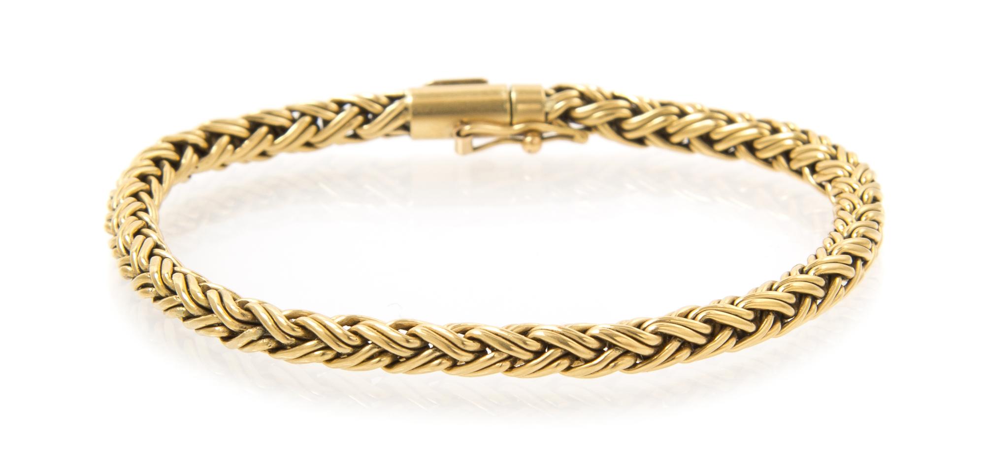 An 18 Karat Yellow Gold Woven Link Bracelet, Tiffany & Co., 8.30 dwts.
