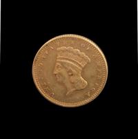 A United States 1857 Indian Princess: Type 3 $1 Gold Coin