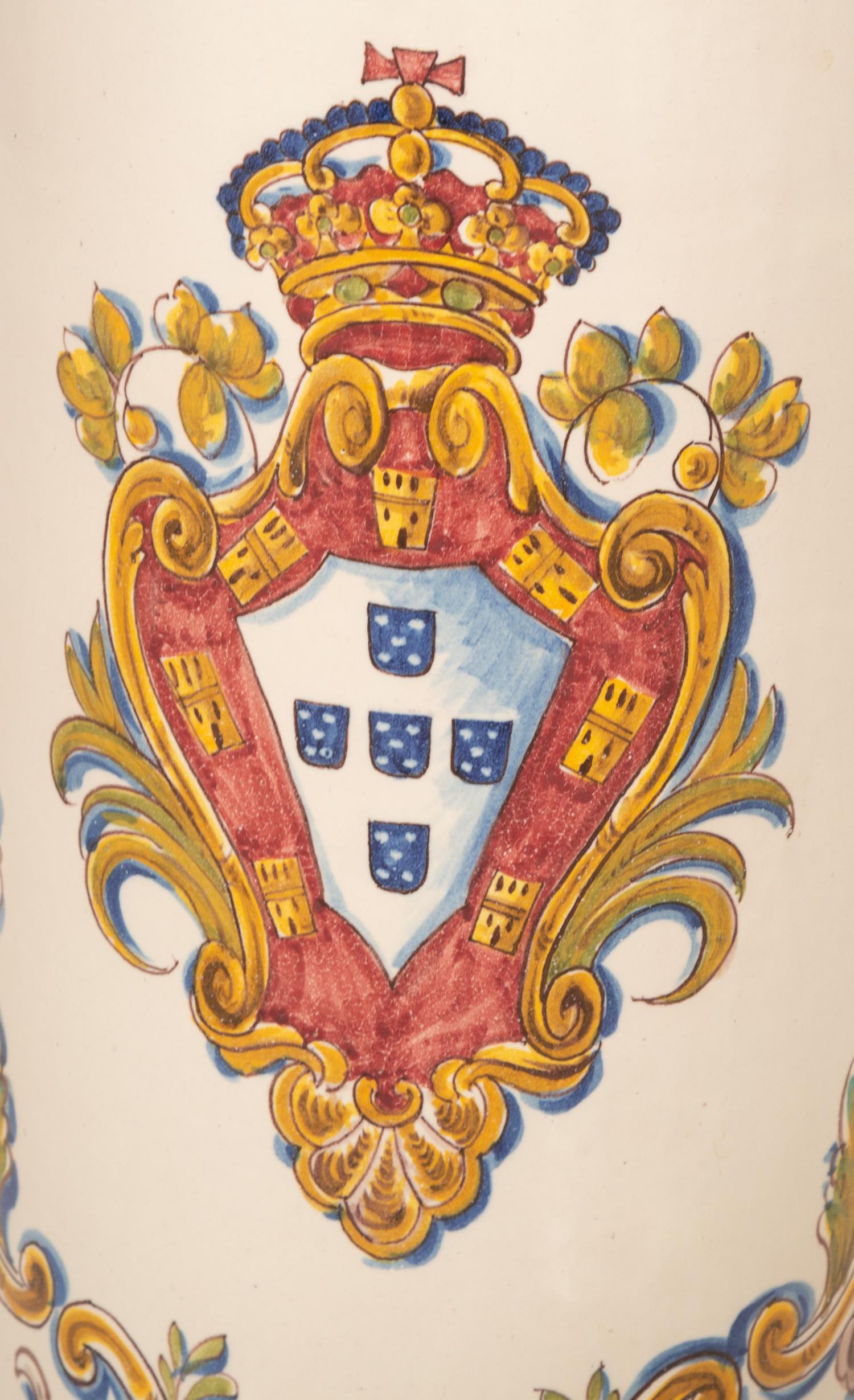 A Portuguese Glazed Ceramic Umbrella Jar