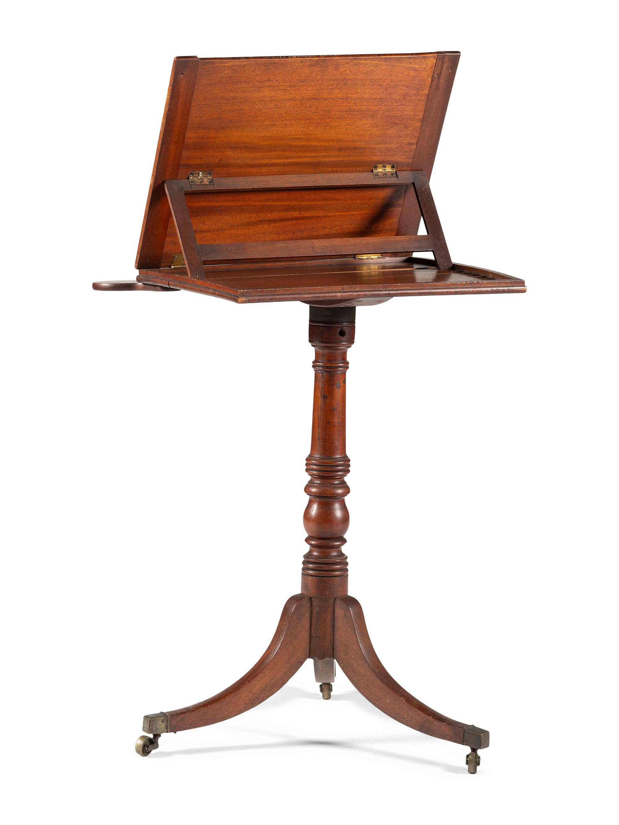 A Regency Mahogany Adjustable Music Stand