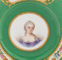 A Set of Six Sèvres-Style Porcelain Portrait Plates