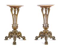A Pair of Louis XV Style Gilt Bronze Pedestals