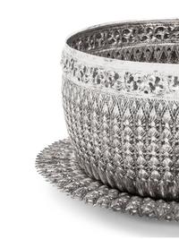 A Southeast Asian Silver Center Bowl and Underplate