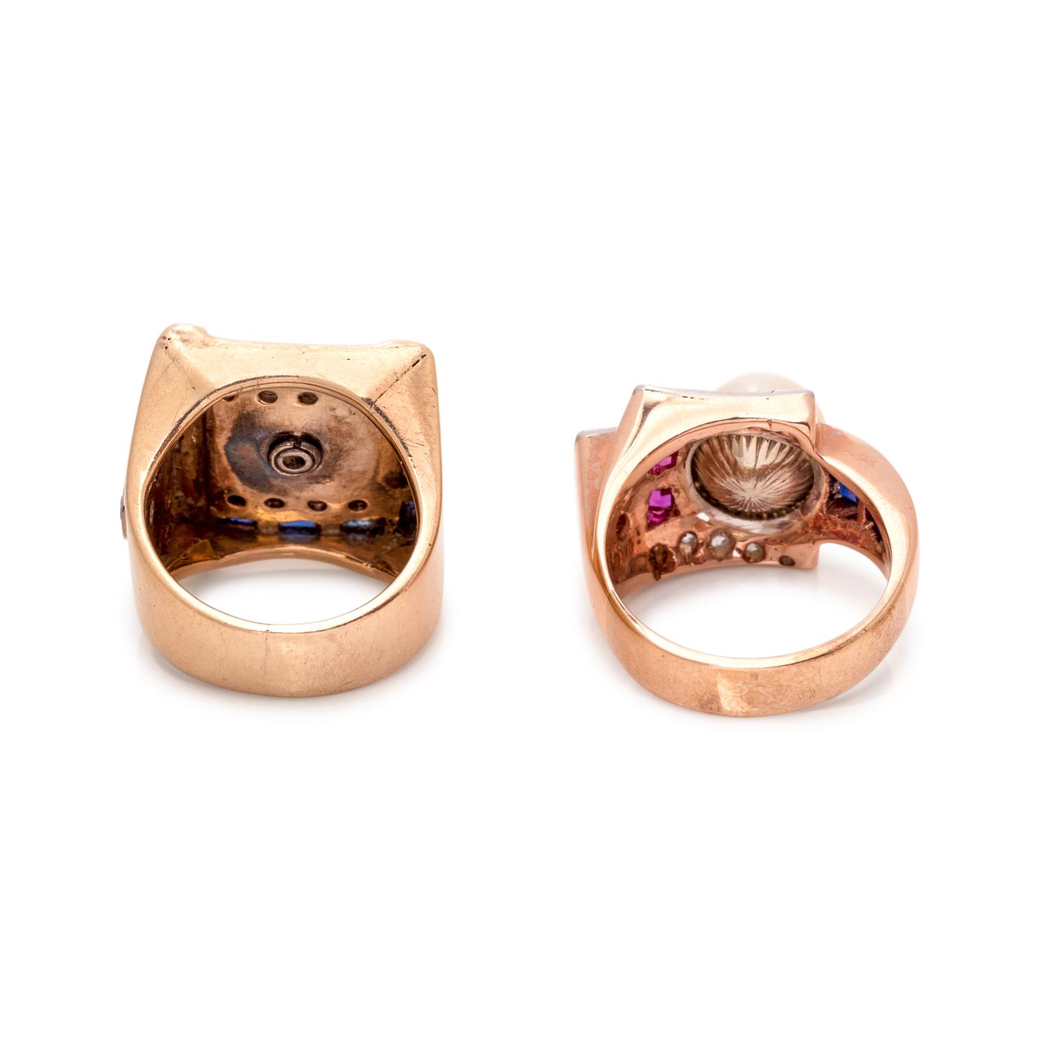 COLLECTION OF DIAMOND AND SYNTHETIC SAPPHIRE RINGS