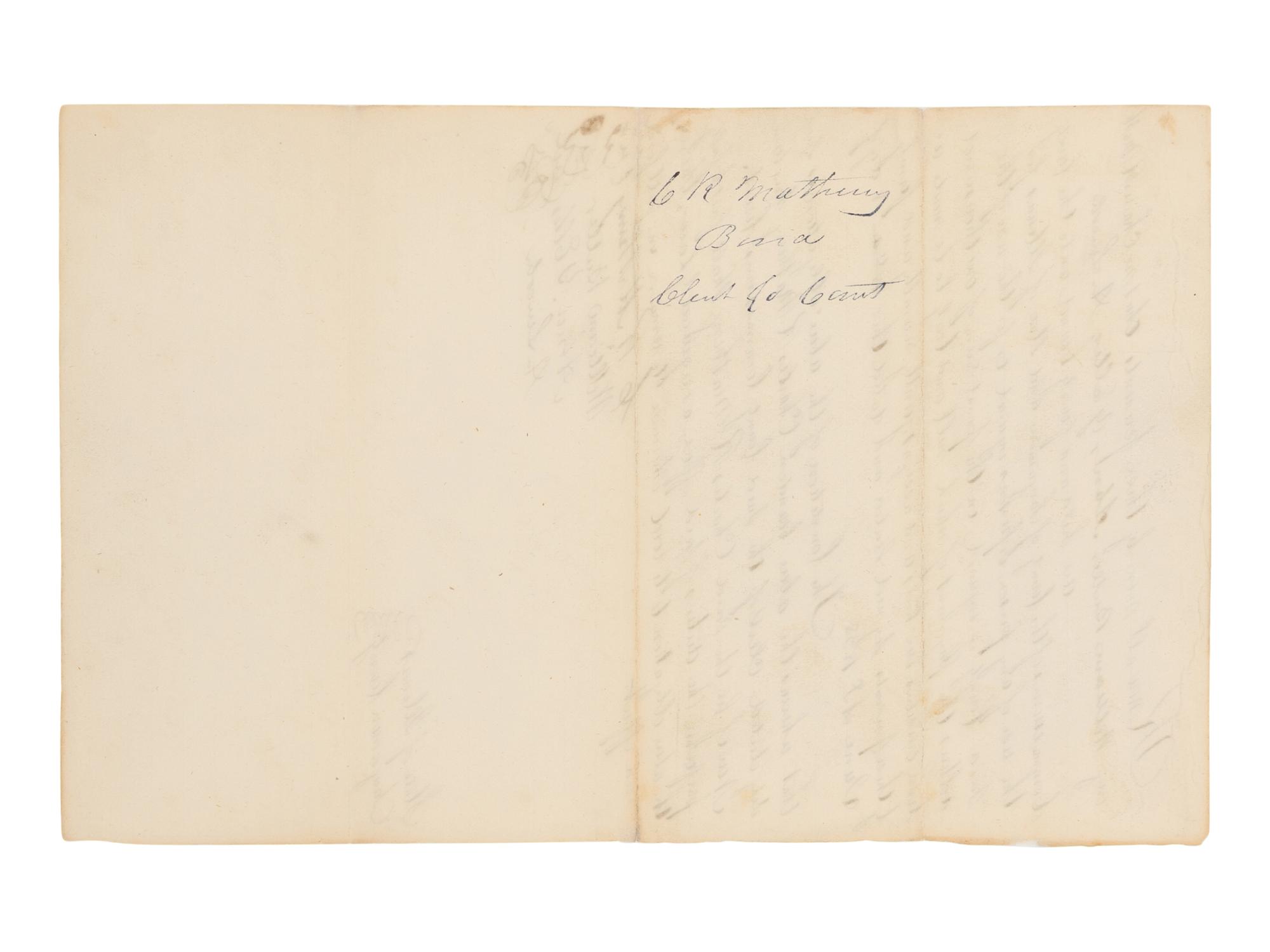 LINCOLN, Abraham (1809-1865). Manuscript document signed twice ("A. Lincoln"), [Springfield], 18 June 1838.