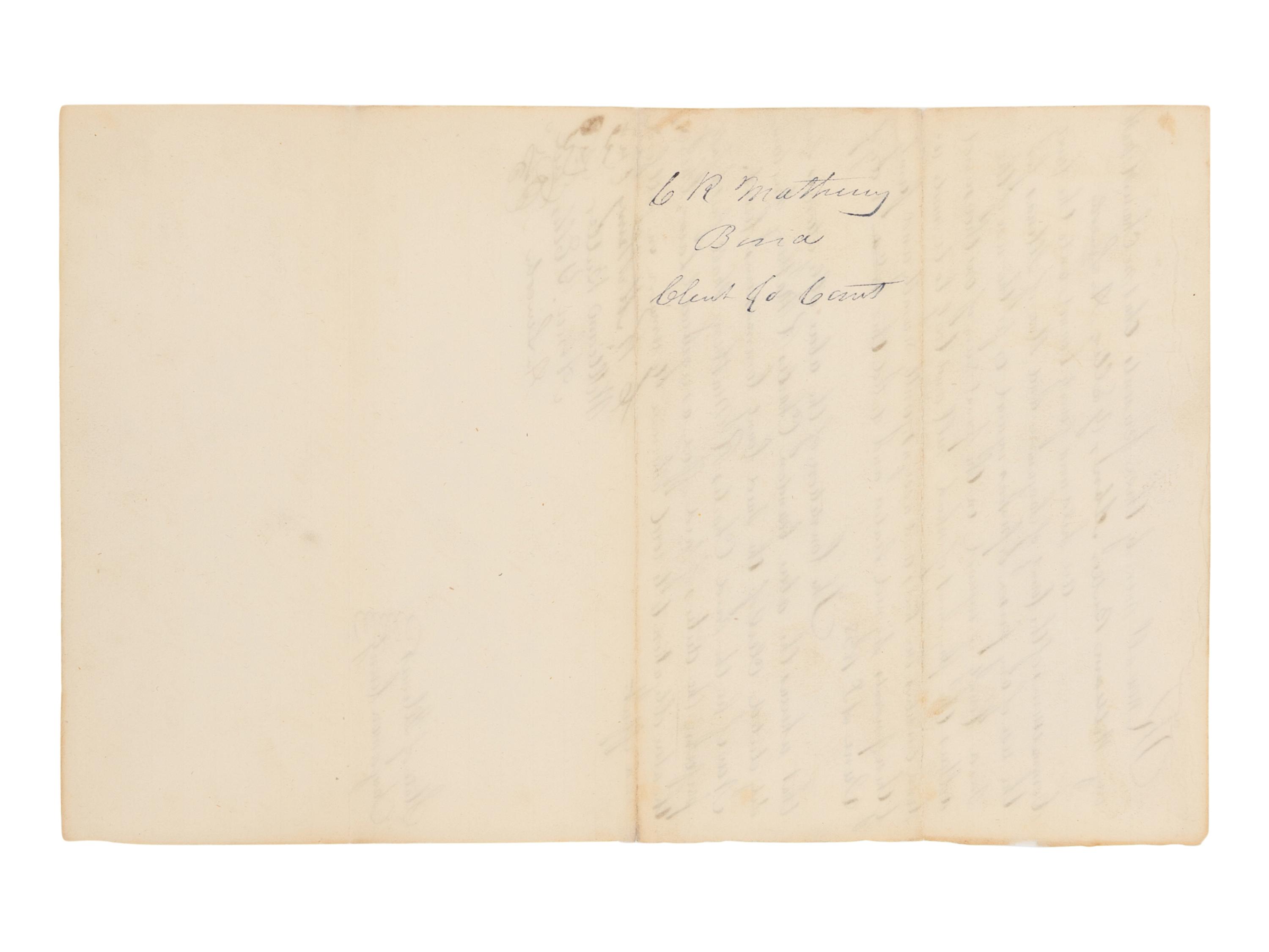 LINCOLN, Abraham (1809-1865). Manuscript document signed twice ("A. Lincoln"), [Springfield], 18 June 1838.