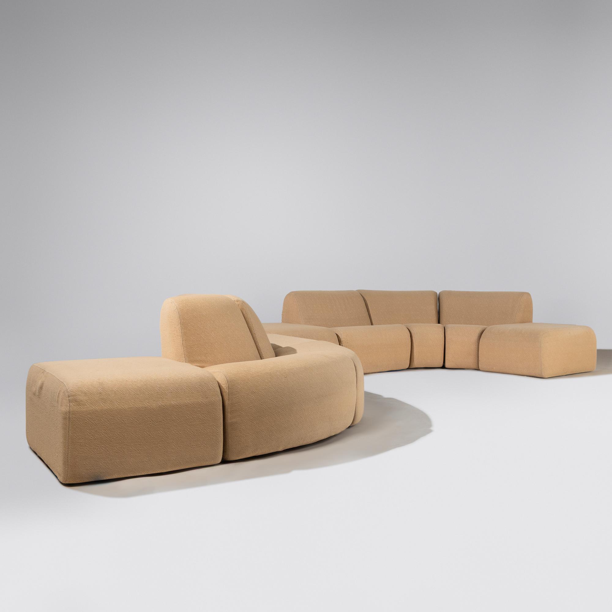 Nine-piece Tappo modular sofa system, Vecta, 1973