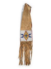 Northern Plains Beaded Buffalo Hide Tobacco Bag