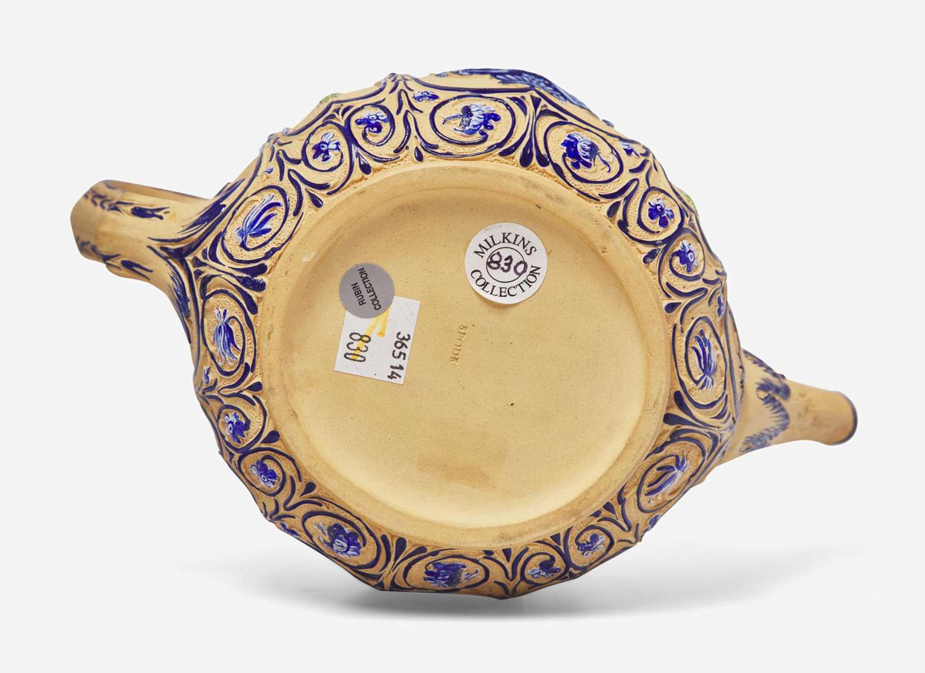A Spode Caneware Enamel Decorated Teapot, UK, circa 1790-1800