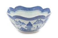 A Chinese Export Porcelain Punch Bowl Diameter 10 inches. — CANTON, 19TH CENTURY