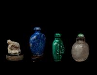 Four Chinese Hardstone Snuff Bottles