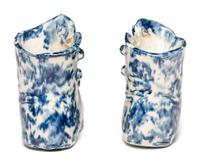 A Pair of Miniature Spongeware Boots