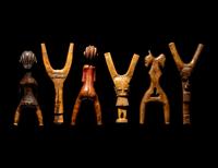 Six African Wood Slingshots