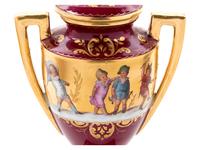 Three Vienna Painted and Parcel Gilt Porcelain Table Articles