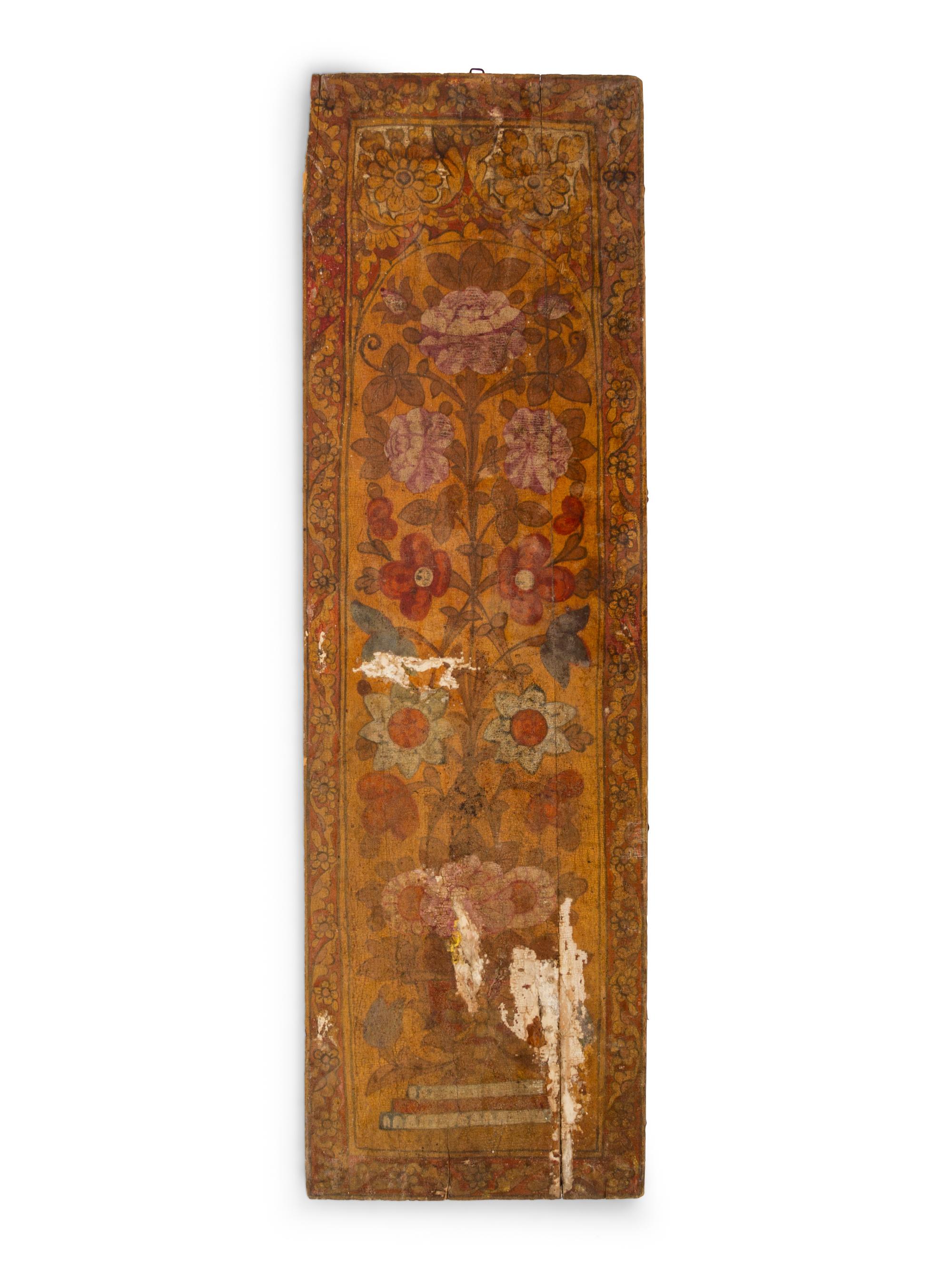 Three Qajar Painted Wood Panels