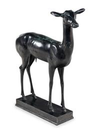 A Pair of Italian Bronze Figures of Pompeiian Fallow Deer After the Antique