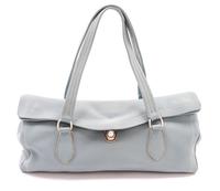 A Prada Light Blue Leather Bag, 13 1/2 x 9 x 4 inches.