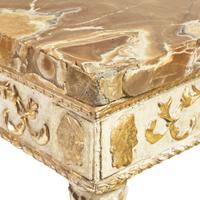 An Italian Neoclassical White-Painted and Parcel Gilt Jasper-Top Console Table