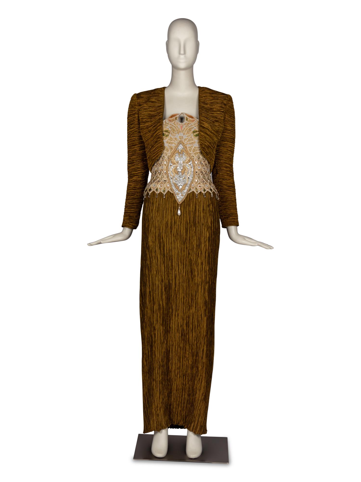 Mary McFadden Strapless Gown and Bolero