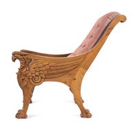 An Empire Style Eagle Carved Walnut Armchair