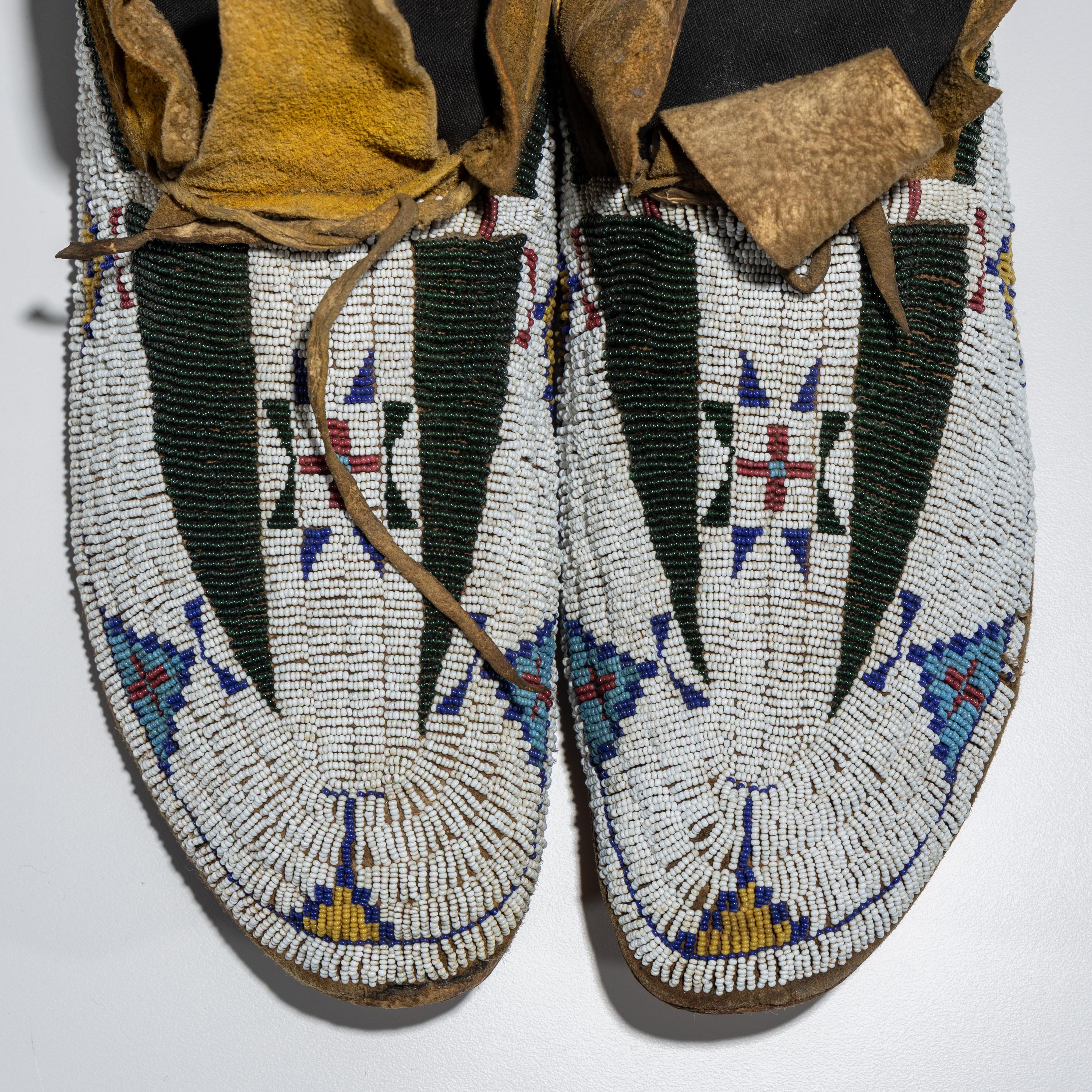 Cheyenne Beaded Hide Moccasins