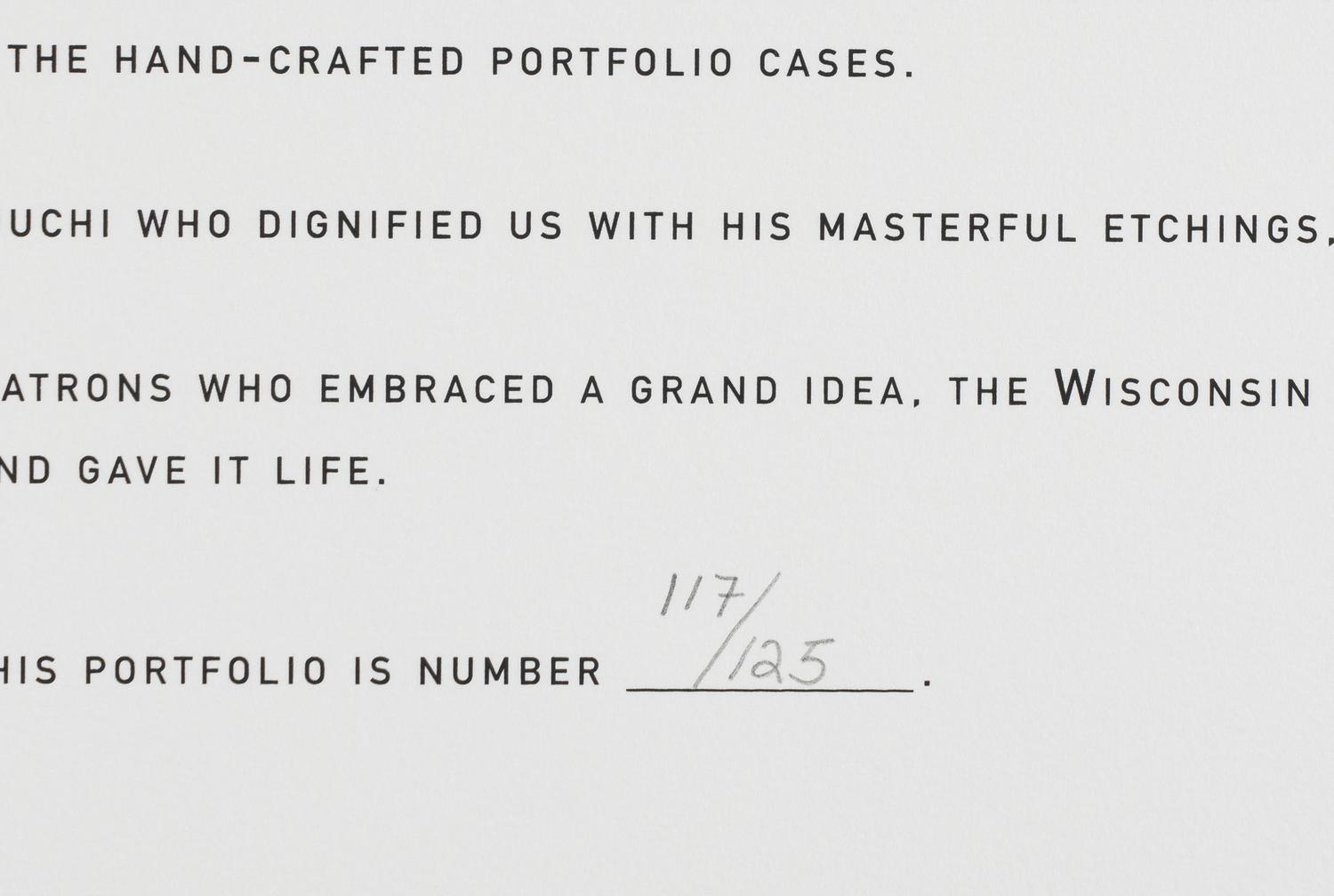 The Wisconsin Sesquicentennial Portfolio (complete portfolio of 17 works by 15 artists with portfolio case), 2001