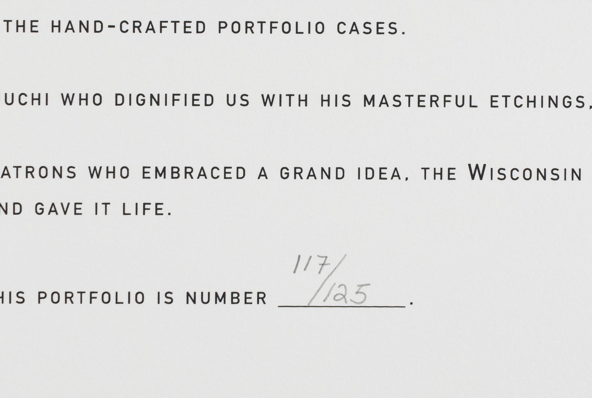 The Wisconsin Sesquicentennial Portfolio (complete portfolio of 17 works by 15 artists with portfolio case), 2001