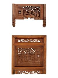 A Pair of Chinese Carved Wood Panels